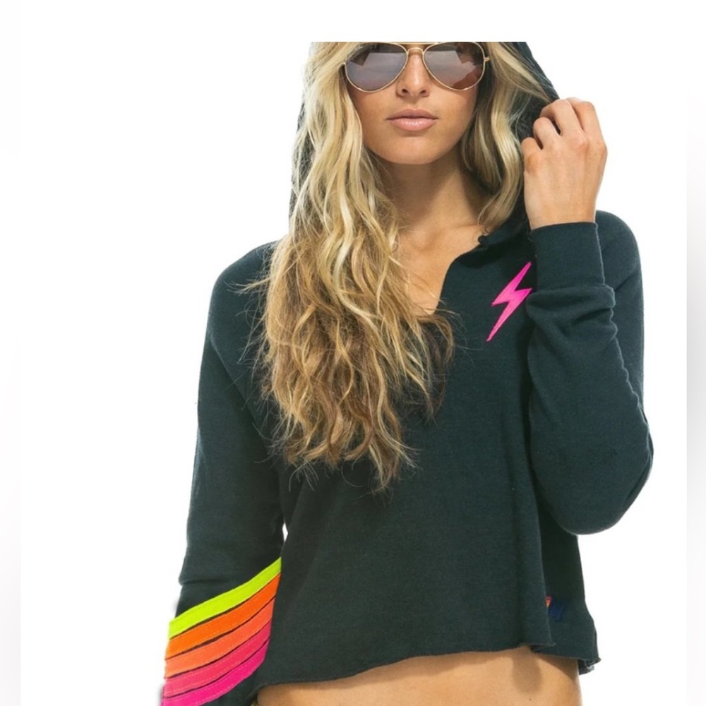 Aviator nation cropped hoodie size medium